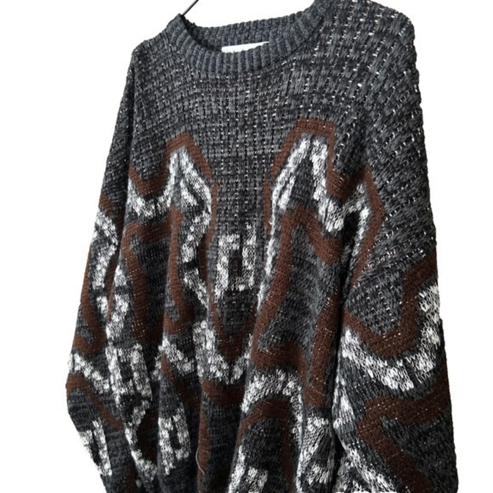 Jonathan Bryan by Jack Fraser Grandpa Sweater L  Abstract Pattern 90s CA07097 - Picture 3 of 13